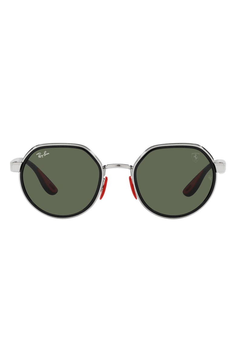 Ray-Ban x Scuderia Ferrari 51mm Irregular Sunglasses, Main, color, Silver