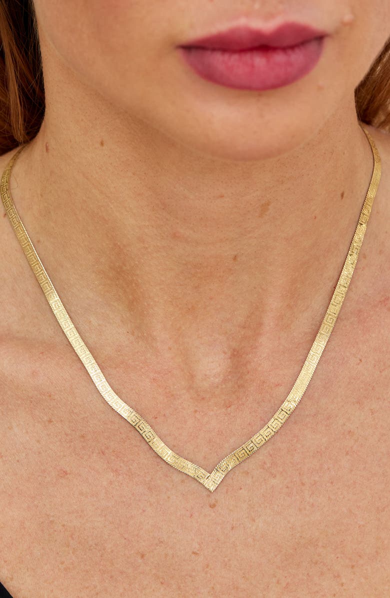 SAVVY CIE JEWELS Italian Reversible Snake Chain Necklace, Alternate, color, Gold