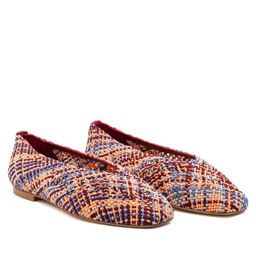 Andrea Gomez Dalia Woven Multi Fabric Ballerina Flat In Multi