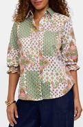 Foxcroft Olivia Patchwork Print Button-Up Shirt