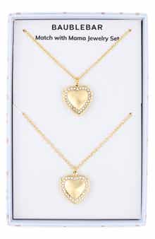 BaubleBar Set of 2 Match with Mama Heart Locket Necklaces