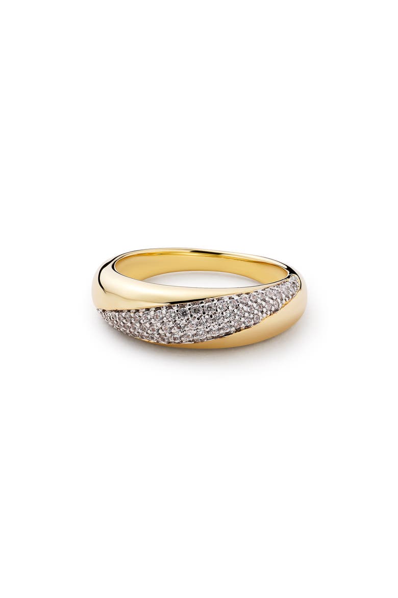 Kira Pavé Dome Ring, Alternate, color, GOLD / CLEAR