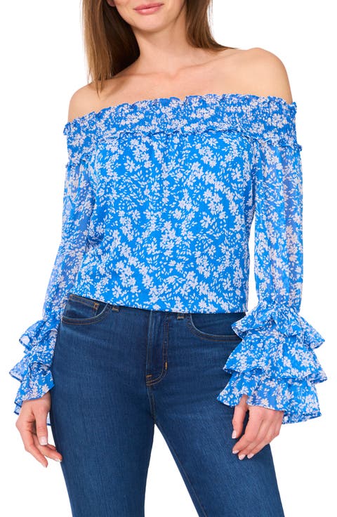 (取寄) シーシー レディース エンブロイダリー オフ ザ ショルダー ブラウザ CeCe women Embroidery Off The Shoulder Blouse Ultra White CeCe Womens Off-The-Shoulder Printed Blouse Black M at
