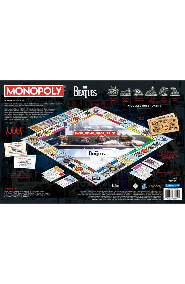 Monopoly The Beatles Strategy Board Game, Alternate, color, Multicolored