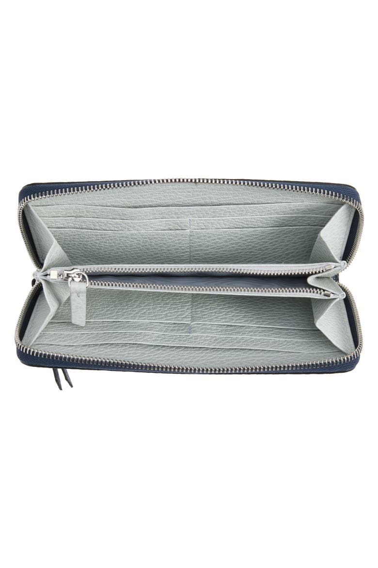 Leather Continental Wallet, Alternate, color, NAVY/ GREY