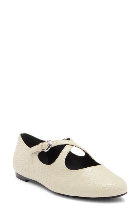 Salome Studded Leather Mary Jane Ballet Flat