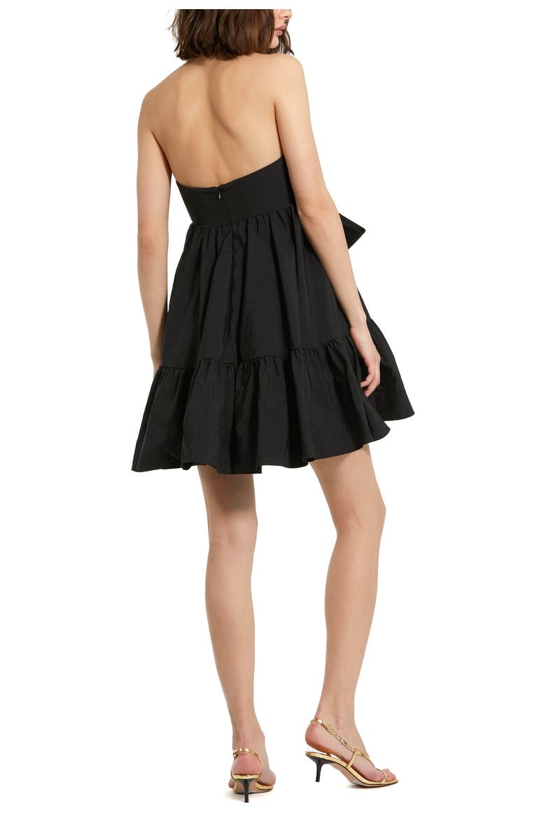 Mac Duggal Faille Strapless Twist Bow Mini Dress, Alternate, color, Black