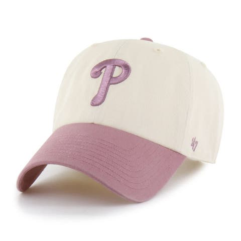 Men's '47  Natural/Pink Philadelphia Phillies Two-Tone Fashion Clean Up Adjustable Hat