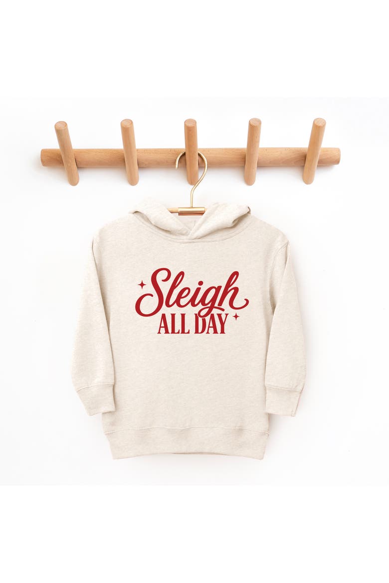 Sleigh All Day Stars Hoodie Toddler, Alternate, color, Natural