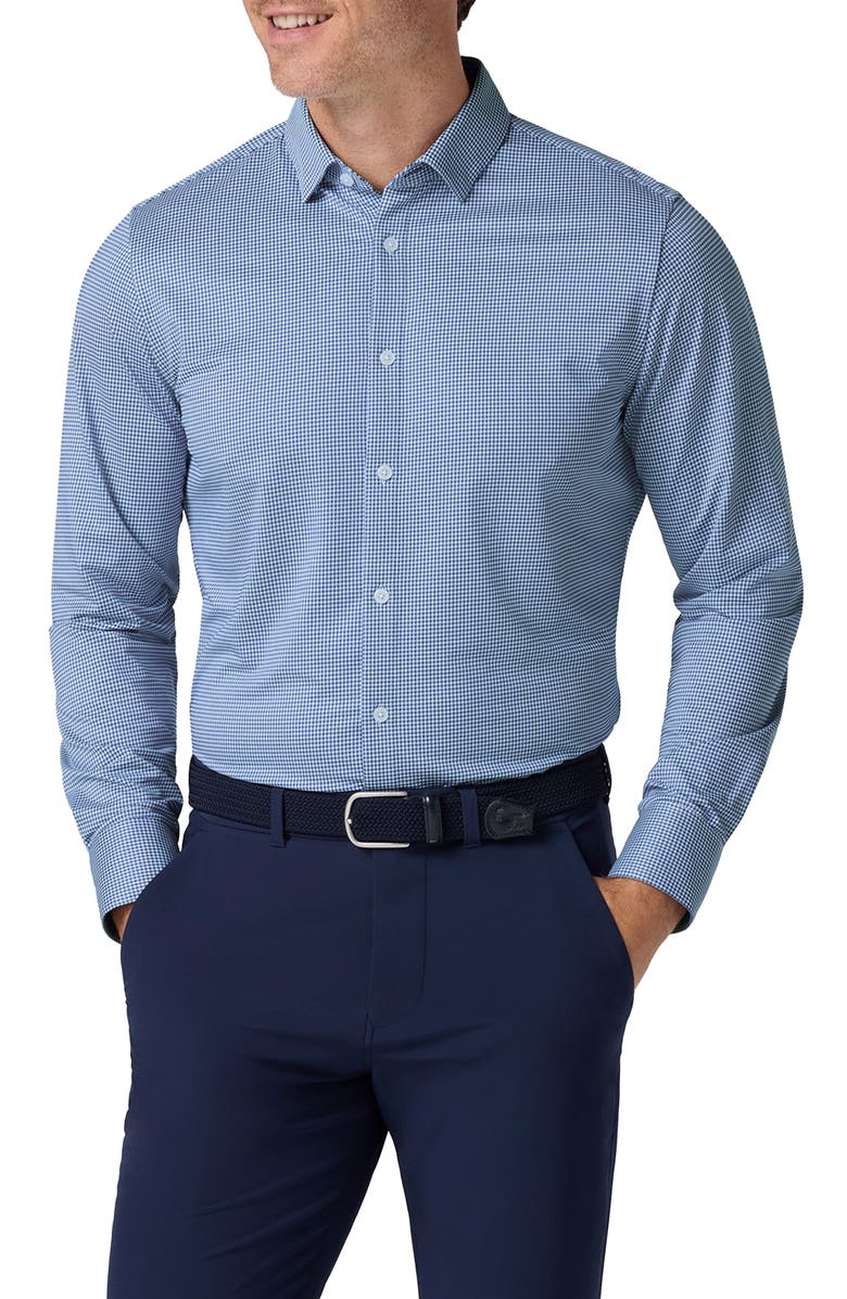 Mizzen+Main Halyard Trim Fit Gingham Button-Up Shirt, Main, color, 
