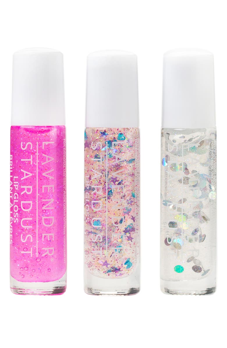 Lavender Stardust Roll-On Lip Gloss Set $16 Value, Main, color, Multi