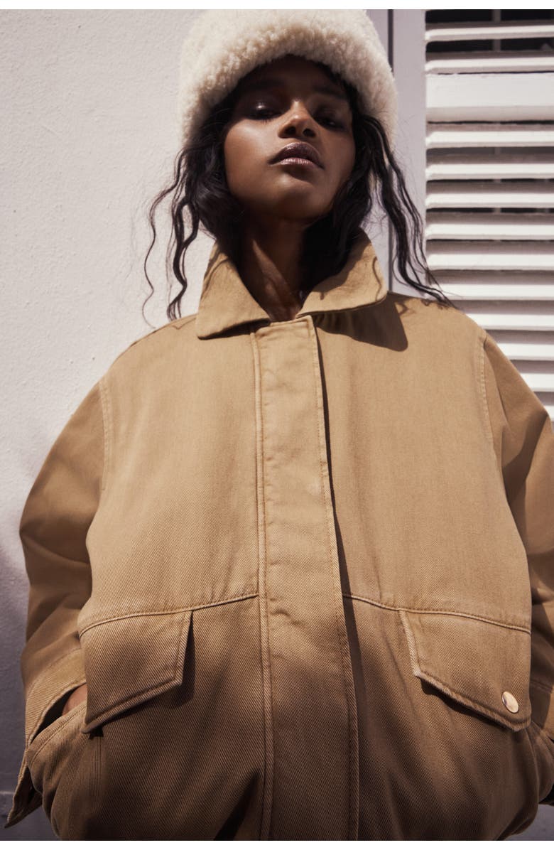 H&M Padded Jacket, Alternate, color, Dark Beige