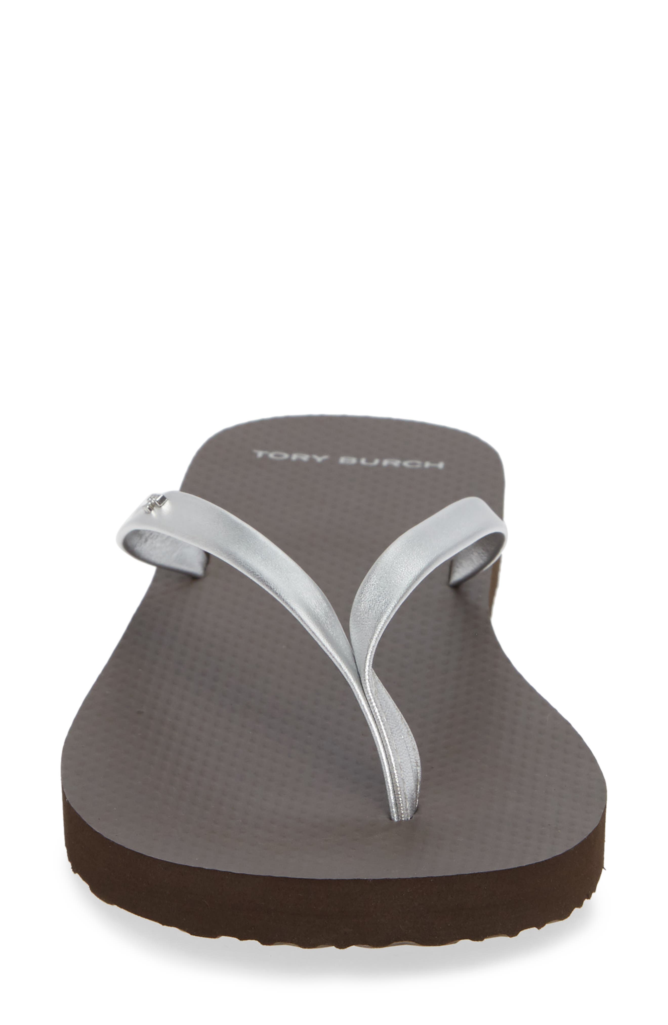 Tory Burch Logo Metallic Flip Flop, Alternate, color, 