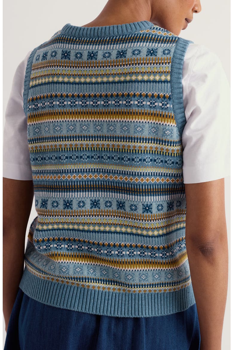 Cove Cottage Pattern Sweater Vest, Alternate, color, CARVED RELIEF CADET MULTI
