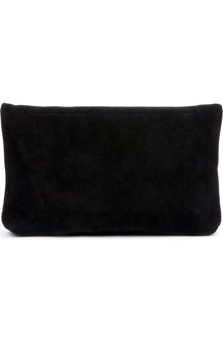 Sole Society Suede Foldover Clutch, Alternate, color,