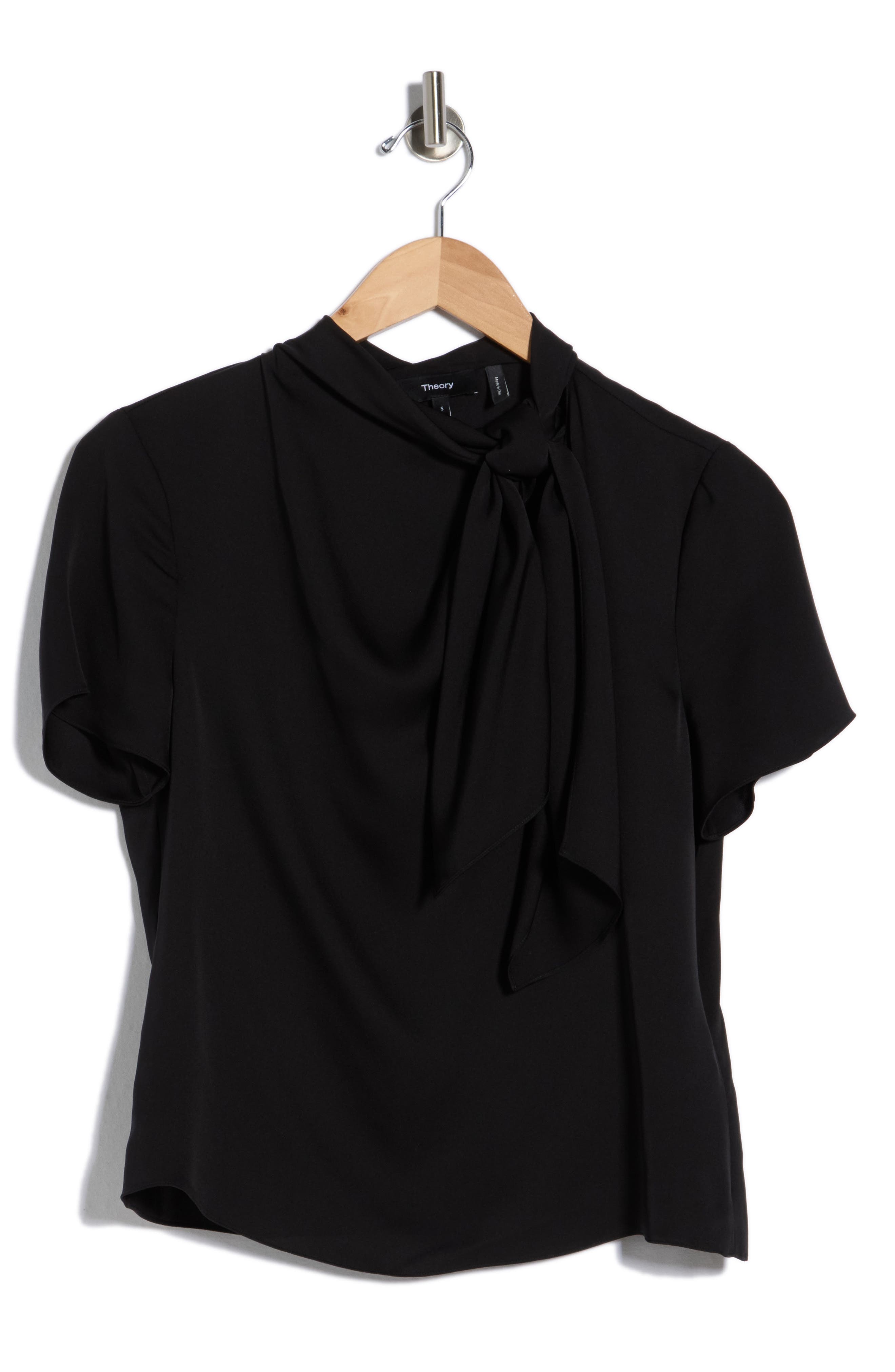 Theory Twist Scarf Silk Top