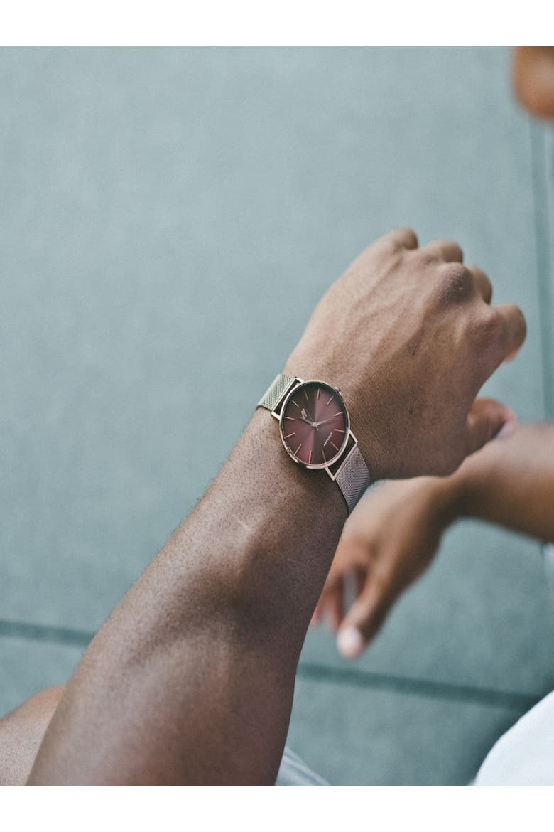 Advance Cocoa Quartz Watch, 36MM, Alternate, color, Mocha Brown/Muted Rose Gold