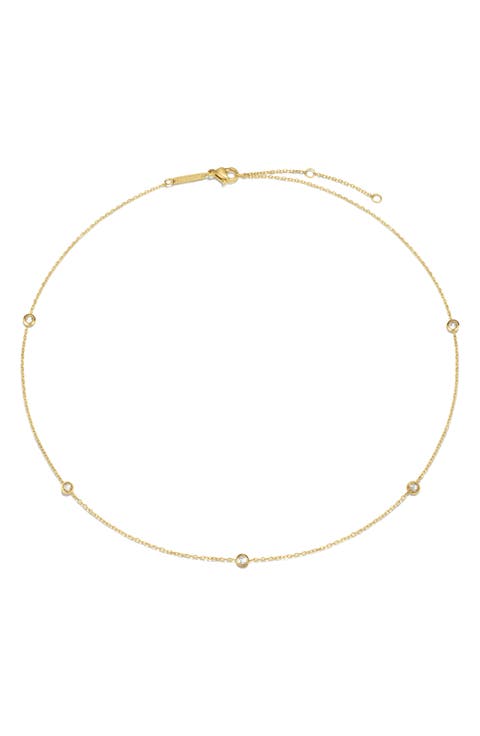 Multi Stone Chain Necklace