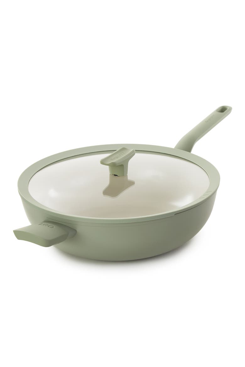 Leo Balance Nonstick Wok & Lid Set, Main, color, SAGE