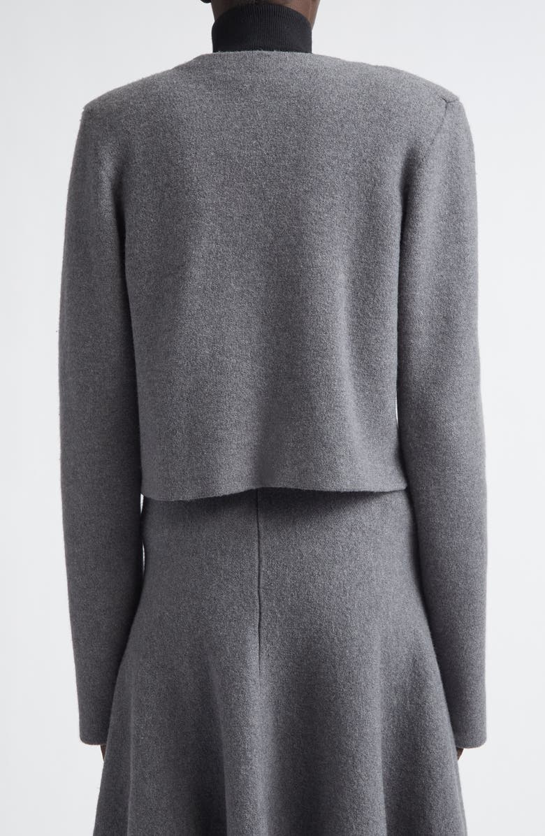 Brandon Maxwell The Ryder Virgin Wool Crop Jacket, Alternate, color, Heather Grey