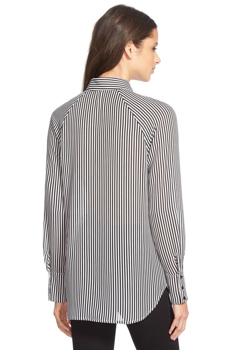 WAYF Tie Neck Button Front Blouse, Alternate, color, 