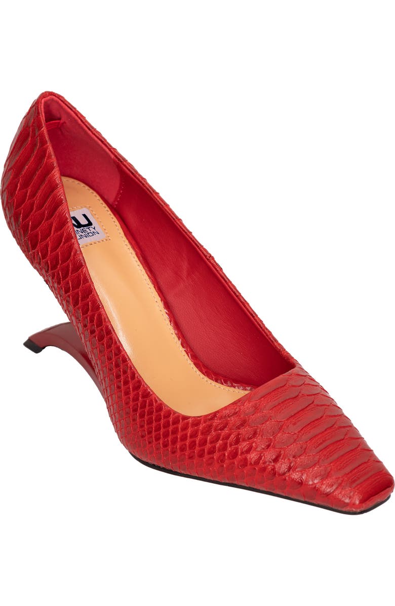 NINETY UNION Intense Snake Embossed Pump, Main, color, Red Snake