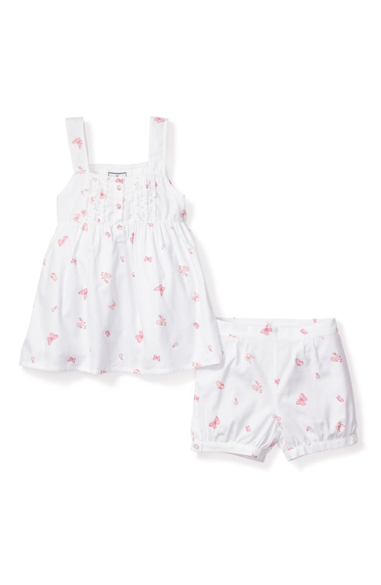 Petite Plume Kids' Butterfly Print Two-Piece Short Pajamas, Main, color, 