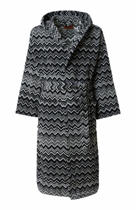 Keith Chevron Cotton Terry Bathrobe