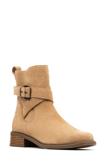 Donald Pliner Buckle Bootie In Brown
