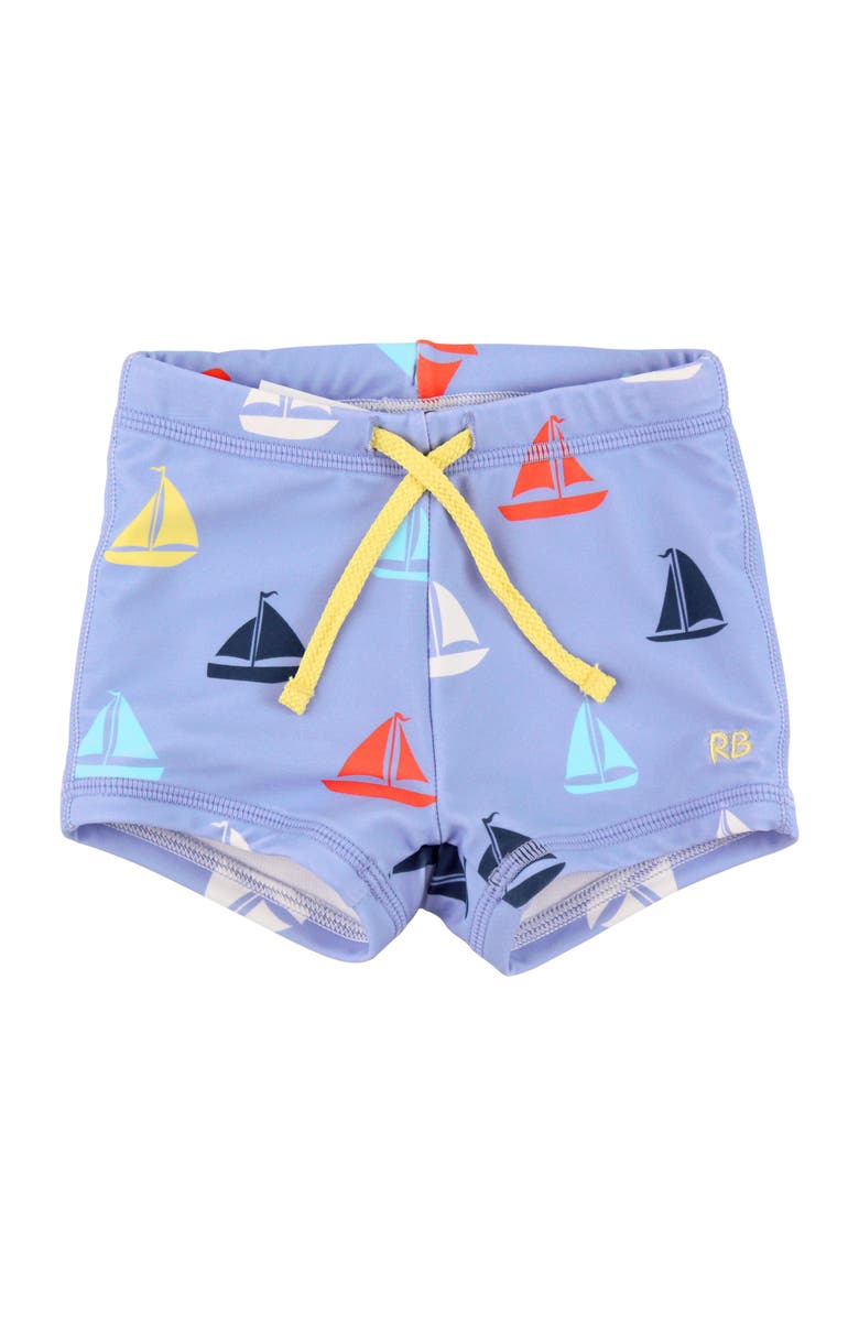 RuggedButts Boys UPF50+ Swim Shorties, Main, color, Down By The Bay