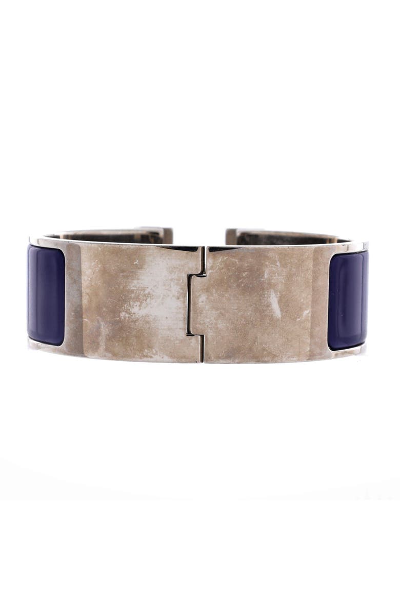Clic Clac H Bracelet Metal and Enamel Wide, Alternate, color, Blue
