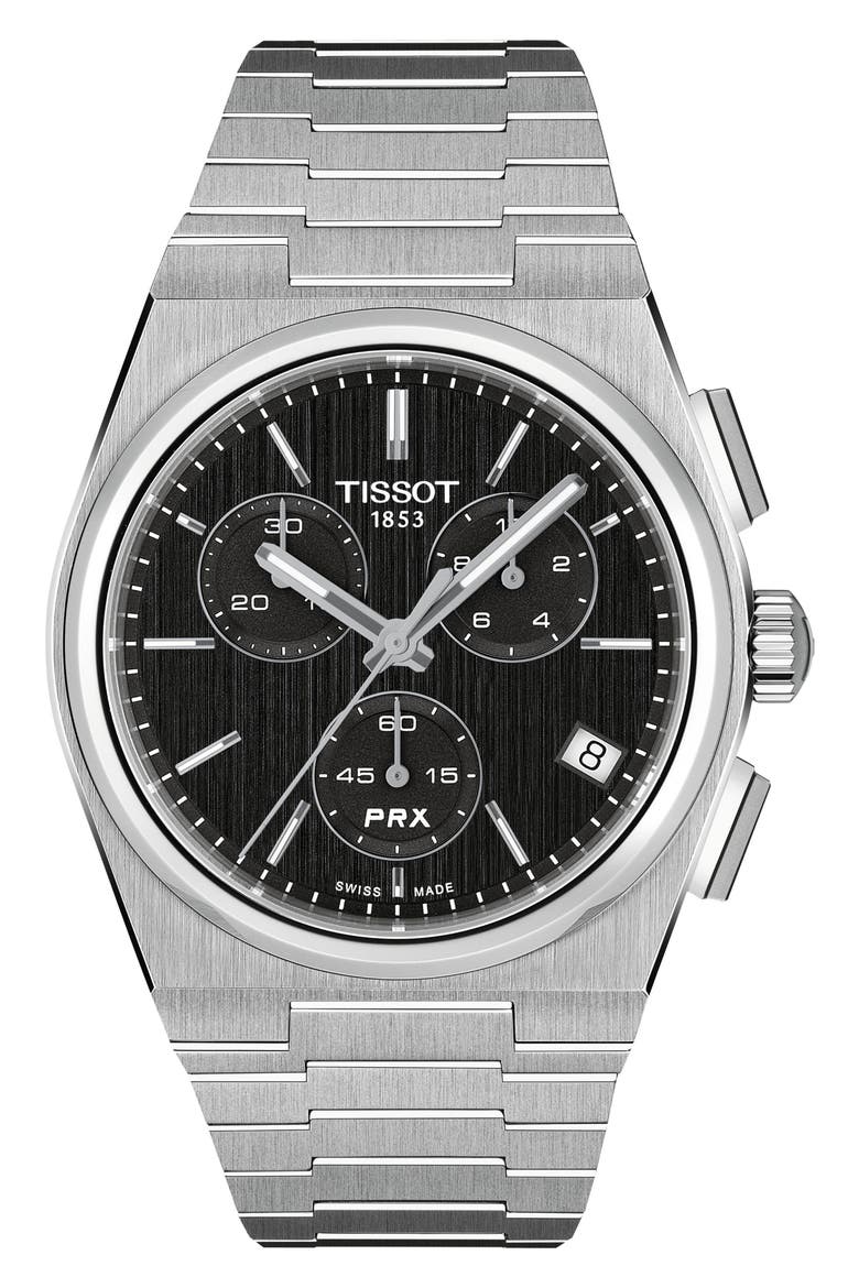 PRX Chronograph Bracelet Watch, 41mm, Main, color, BLACK