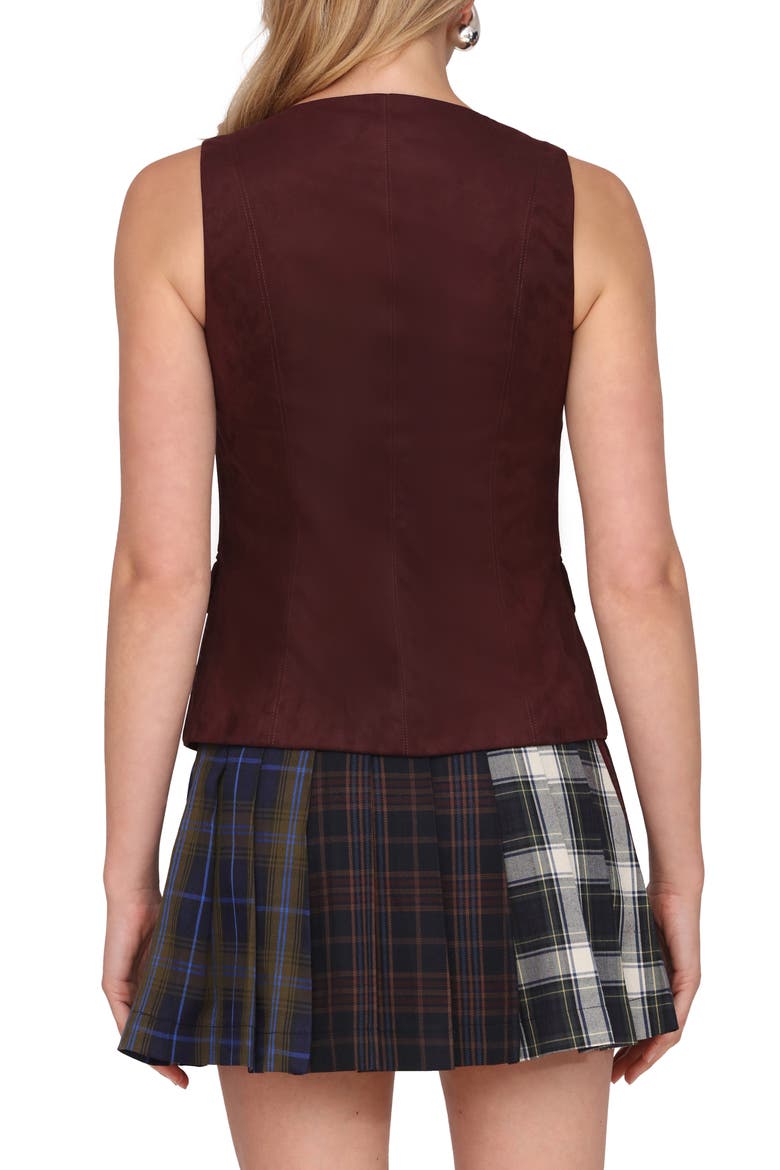 Faux Suede Vest, Alternate, color, MAROON