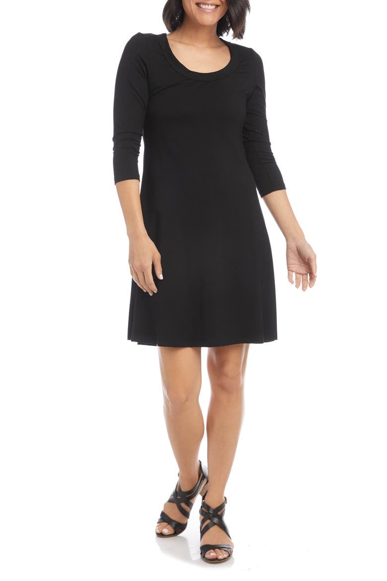A-Line Jersey Dress, Main, color, BLACK