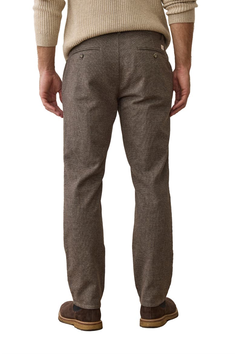 Saturday Slim Straight Leg Houndstooth Chinos, Alternate, color, DARK TAUPE