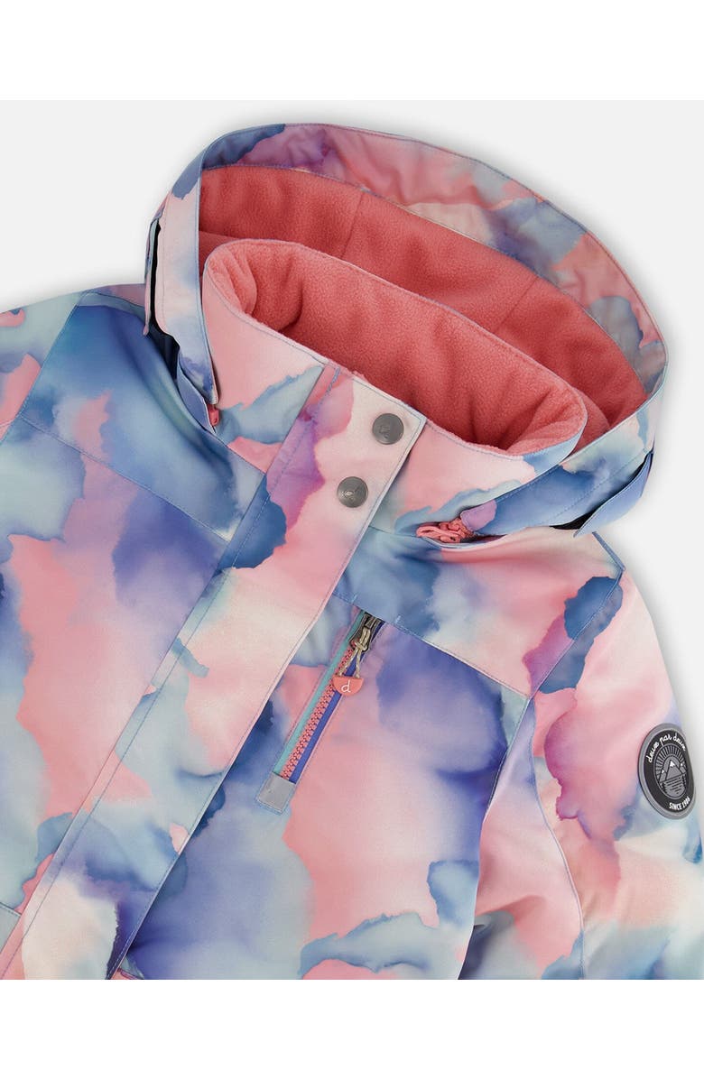 Deux par Deux Girl's One Piece Snowsuit Printed Pastel Watercolor, Alternate, color, 