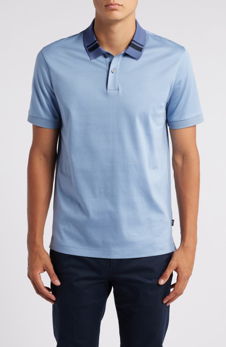 BOSS Phillipson Slim Fit Polo, Main, color, Open Blue