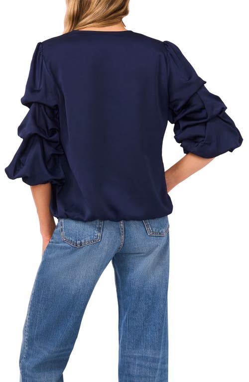 Vince Camuto V-neck Bubble Sleeve Top In Blue