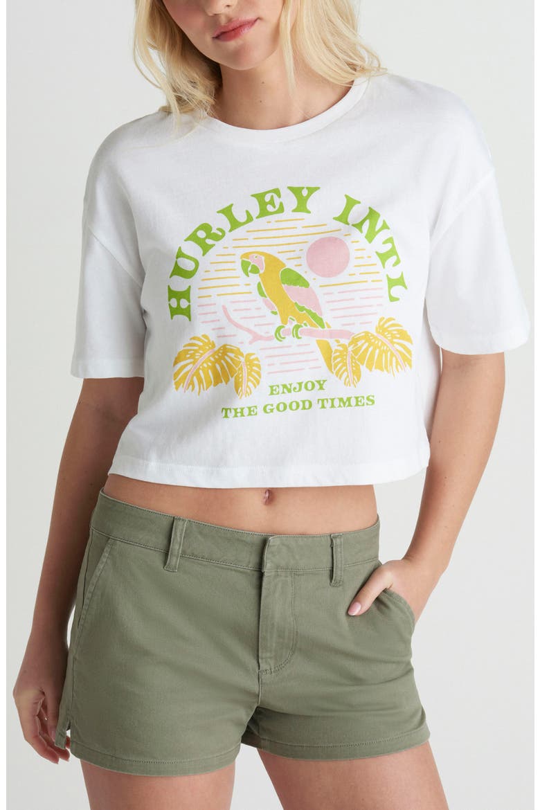 Find Your Coast Crop Cotton Jersey Graphic T-Shirt, Main, color, WHITE