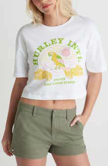 Hurley Find Your Coast Crop Cotton Jersey Graphic T-Shirt