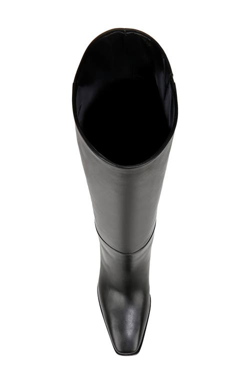 Vince Leather Block-heel Knee Boots In Black
