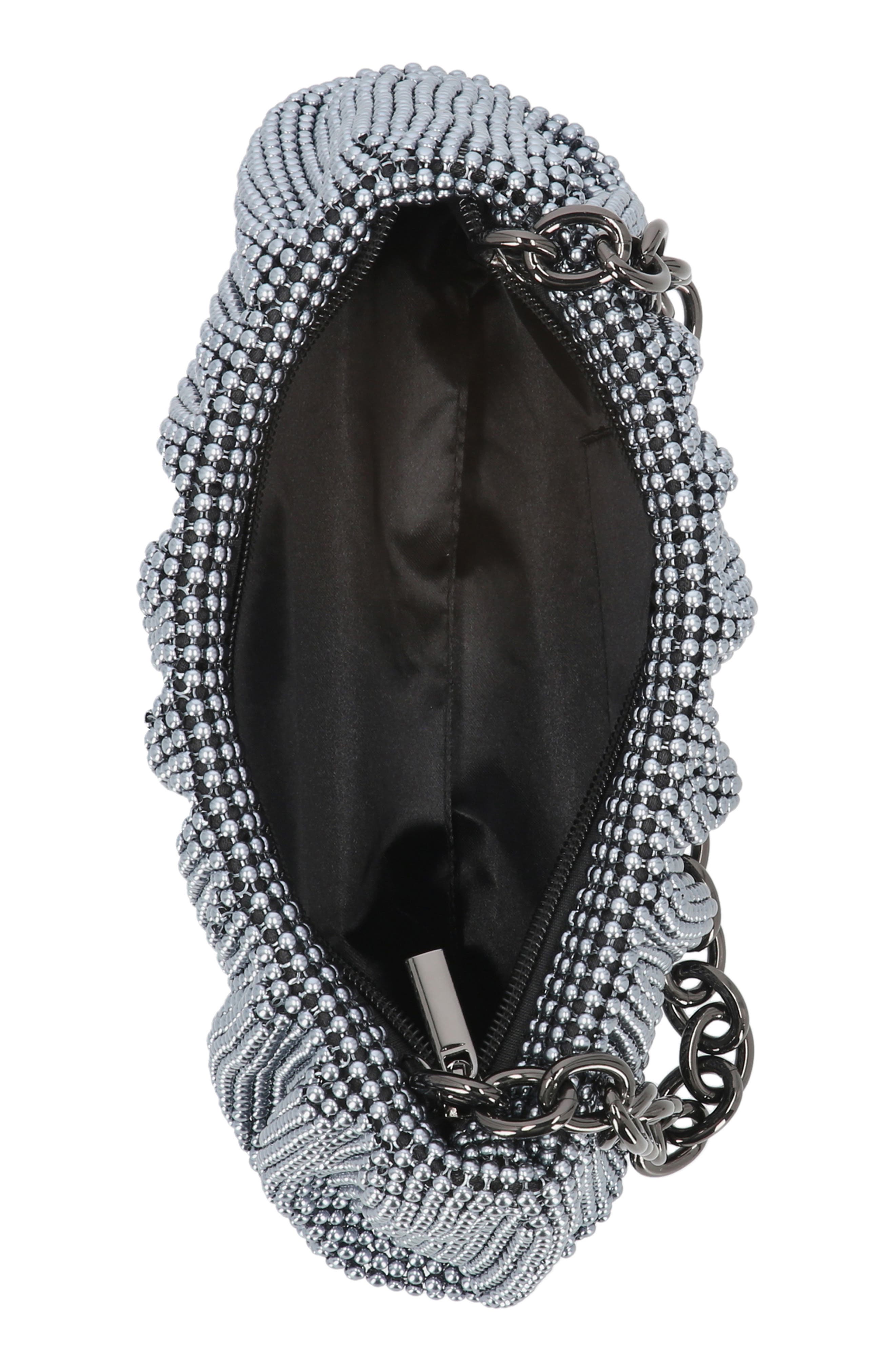 Jessica McClintock Ball Mesh Chain Convertible Clutch, Alternate, color, 