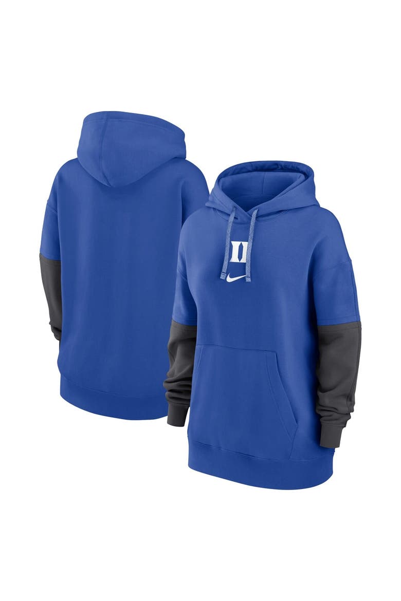 Women's Nike Royal Duke Blue Devils 2024 Sideline Essential Pullover Hoodie, Main, color, Royal