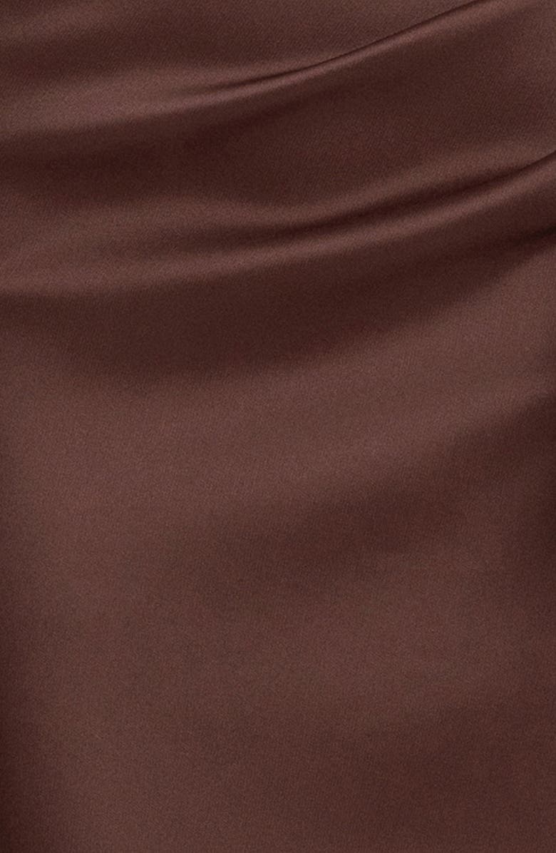 Xscape Evenings Ruffle Strapless Mikado Column Gown, Alternate, color, Chocolate