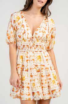 Beivy Floral Smocked Waist Minidress