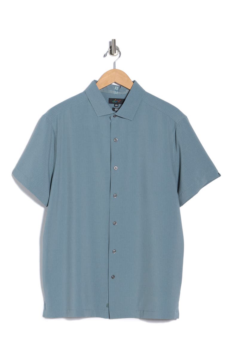 Seersucker Short Sleeve Button-Up Shirt, Alternate, color, TROOPER