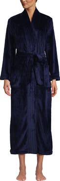Lands' End Cozy Plush Long Wrap Robe