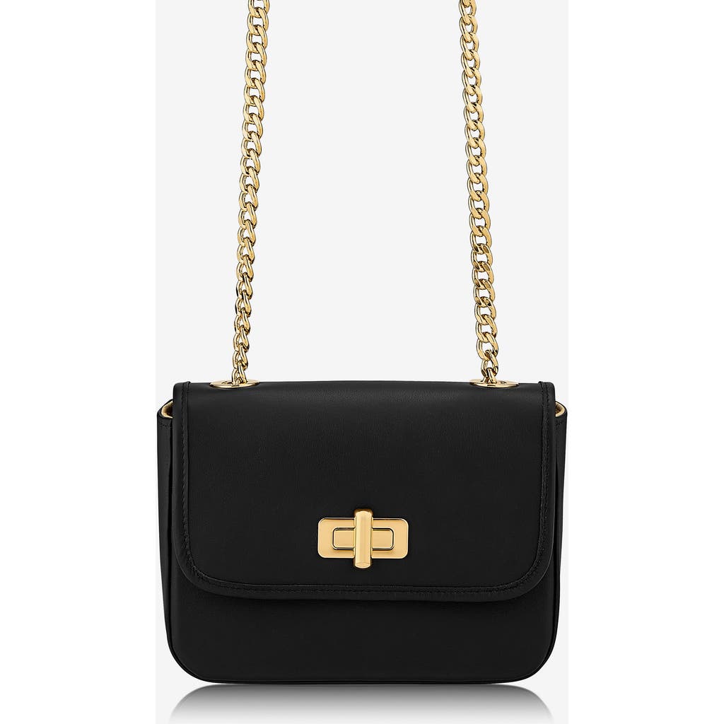 Gigi New York Riley Flap Leather Shoulder Bag In Black
