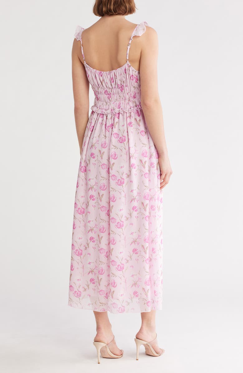 Lush Ruffle Cinch Midi Dress, Alternate, color, 