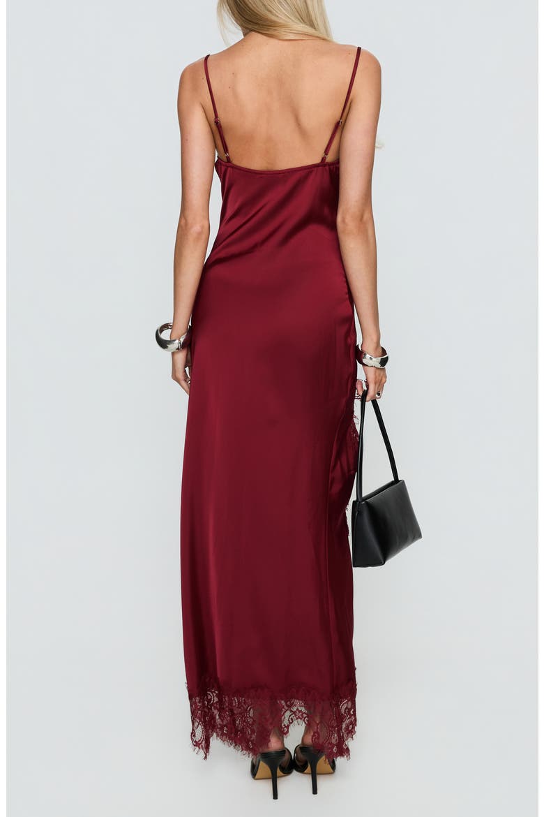 Katalyna Cowl Neck Lace Maxi Dress, Alternate, color, RED